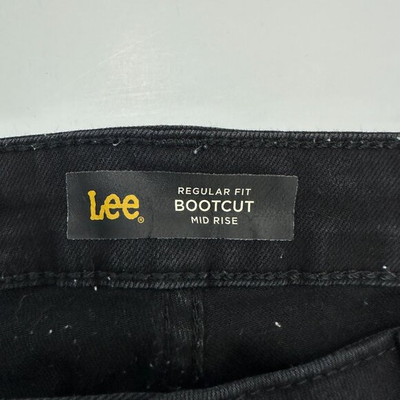 Lee Regular Fit Bootcut Mid Rise Women's size 12P Black Denim jeans - Picture 3 of 5